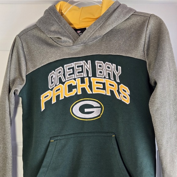 Green Bay Packers NFL Team Apparel Youth Size Medium Hoodie Sweatshirt Football - Picture 2 of 7